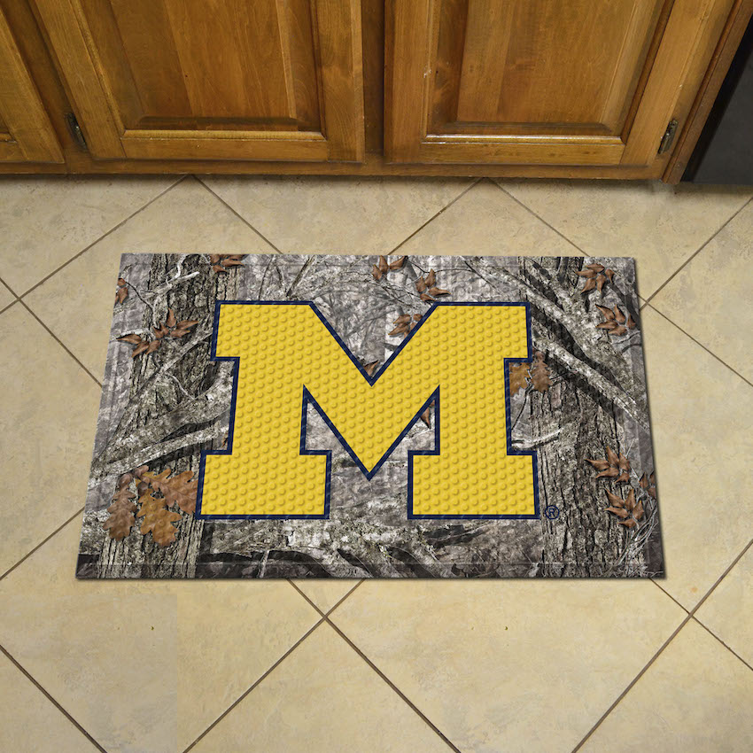 Michigan Wolverines Camo Style SCRAPER Door Mat