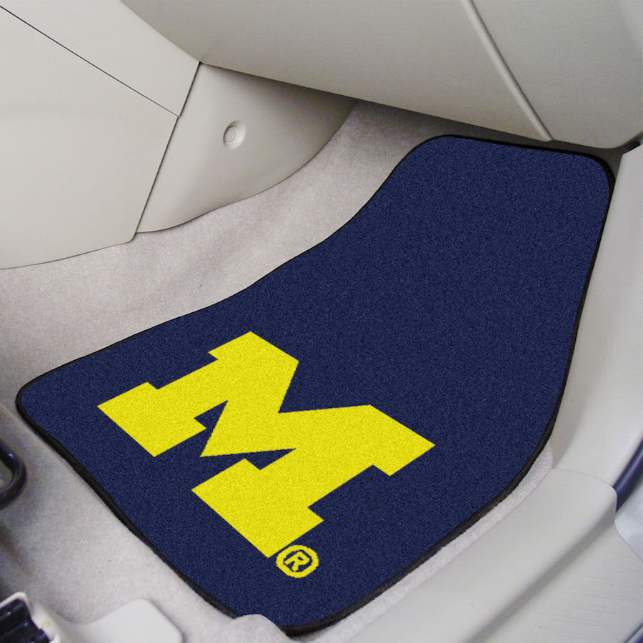 Michigan Wolverines Car Floor Mats 18 x 27 Carpeted-Pair