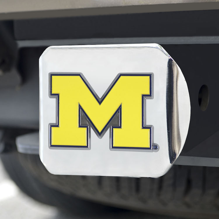 Michigan Wolverines Color Chrome Trailer Hitch Cover