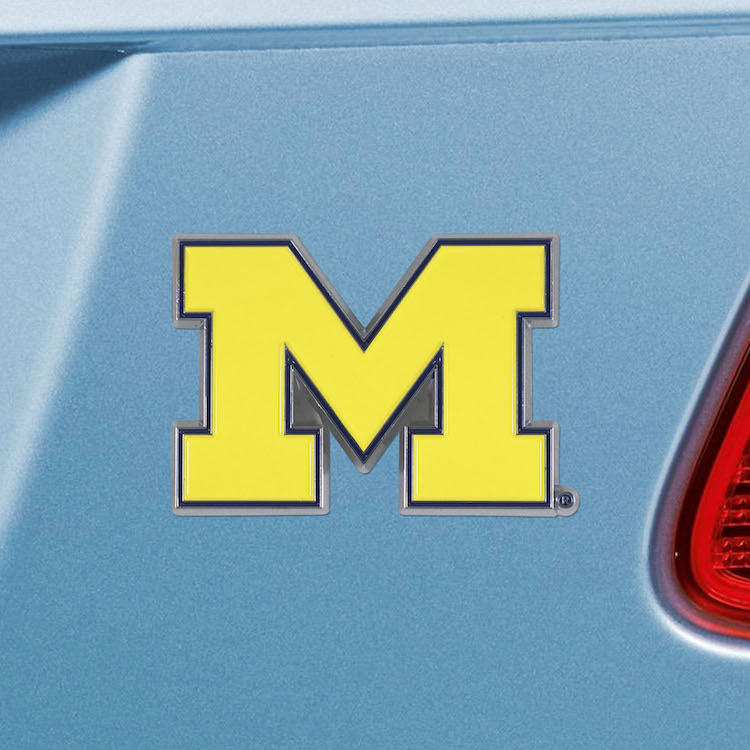 Michigan Wolverines Color Metal Auto Emblem