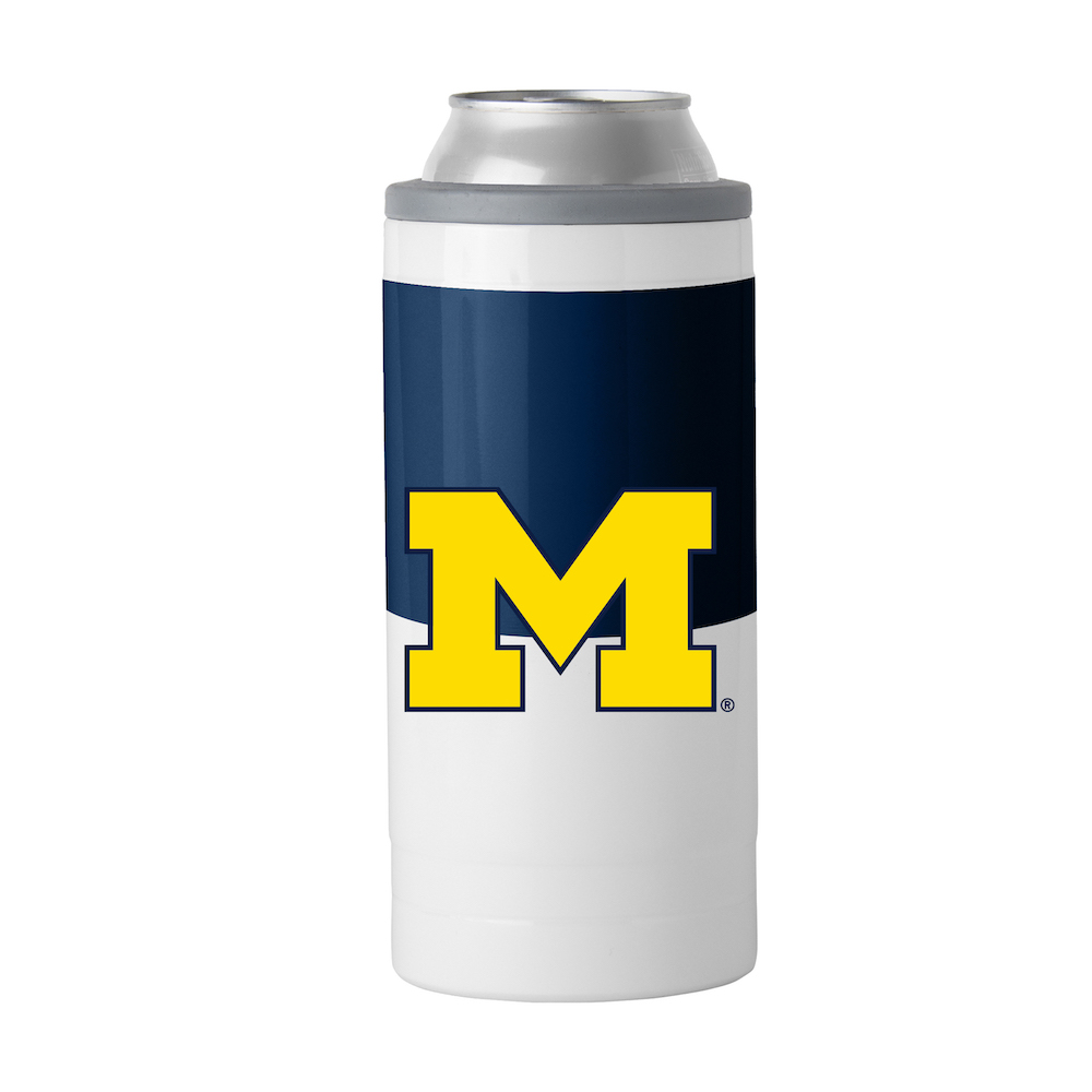 Michigan Wolverines Colorblock 12 oz. Slim Can Coolie