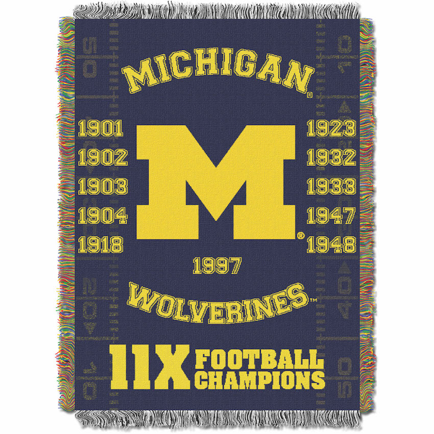 Michigan Wolverines Commemorative Championship Tapestry Throw