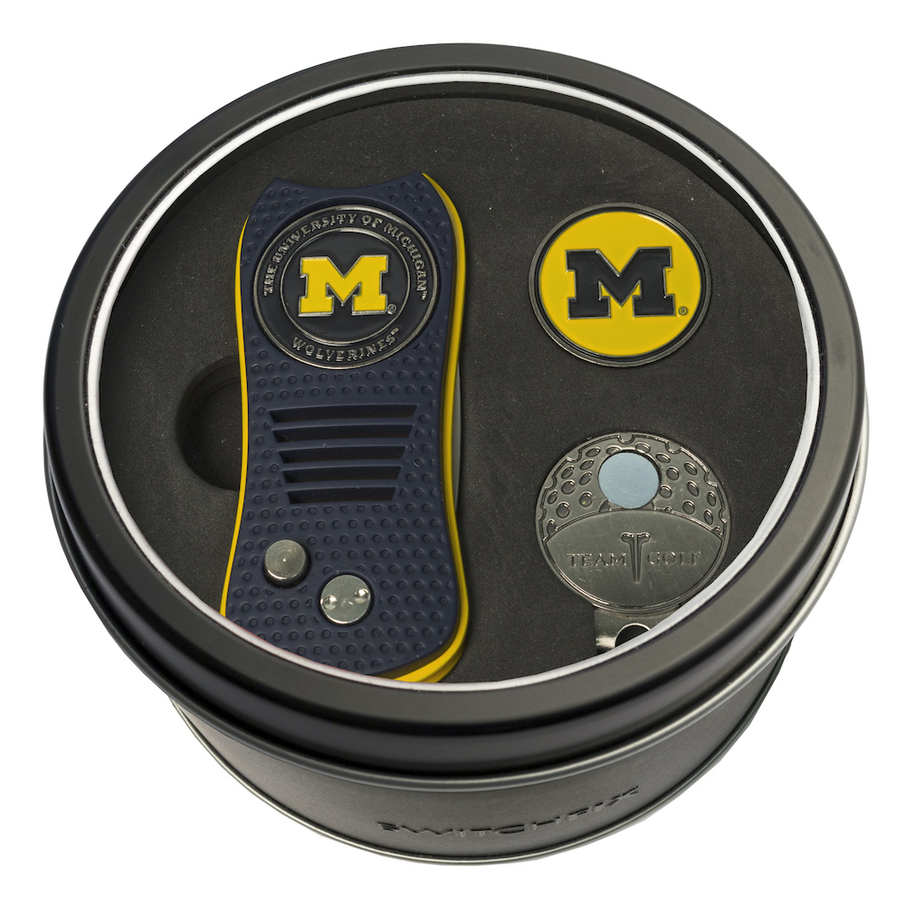 Michigan Wolverines Switchblade Divot Tool Cap Clip and Ball Marker Gift Pack