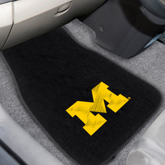 Michigan Wolverines Car Floor Mats 17 x 26 Embroidered Pair