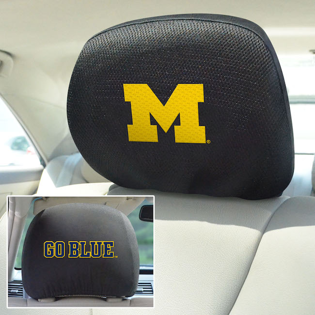 Michigan Wolverines Head Rest Covers