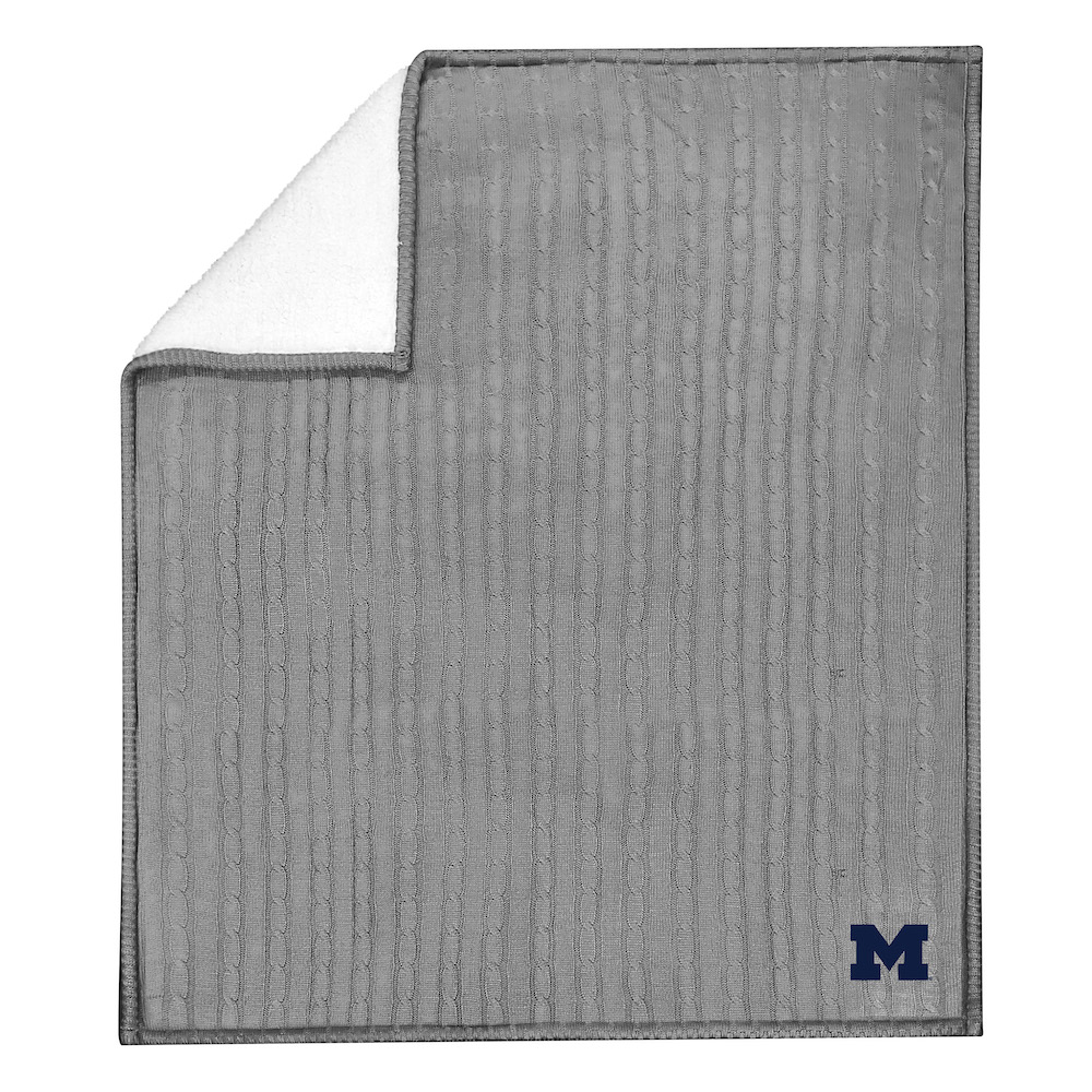 Michigan Wolverines Knit Sweater Throw Blanket