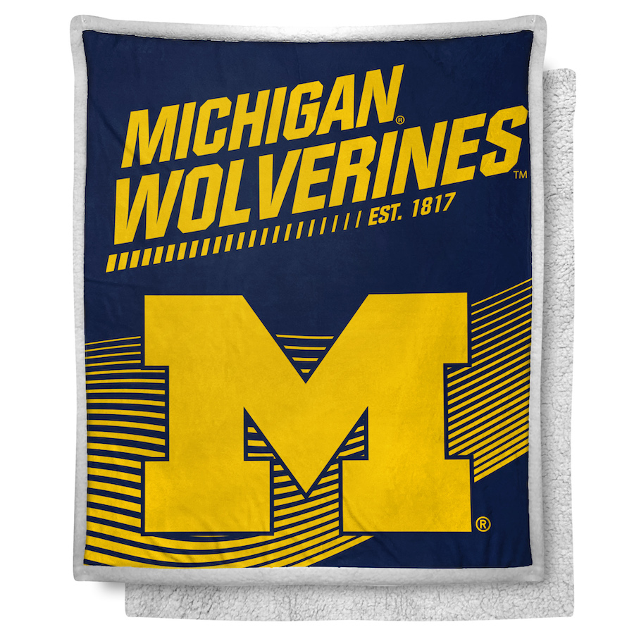 Michigan Wolverines Mink SHERPA Throw Blanket