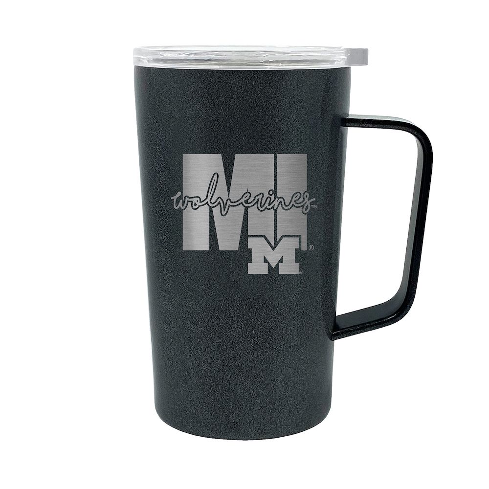 Michigan Wolverines 18 oz HUSTLE Travel Mug - ONYX