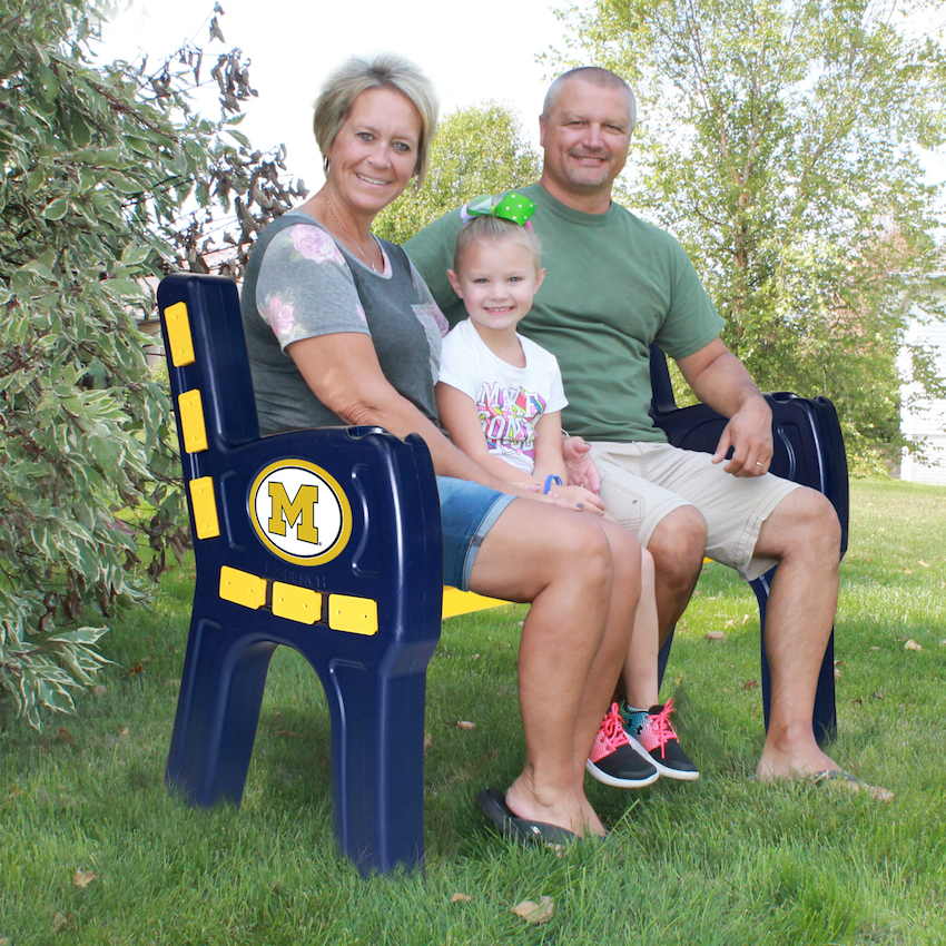 Michigan Wolverines Park Bench