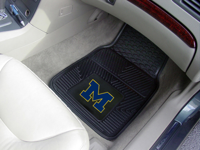 Michigan Wolverines Car Floor Mats 18 x 27 Heavy Duty Vinyl Pair