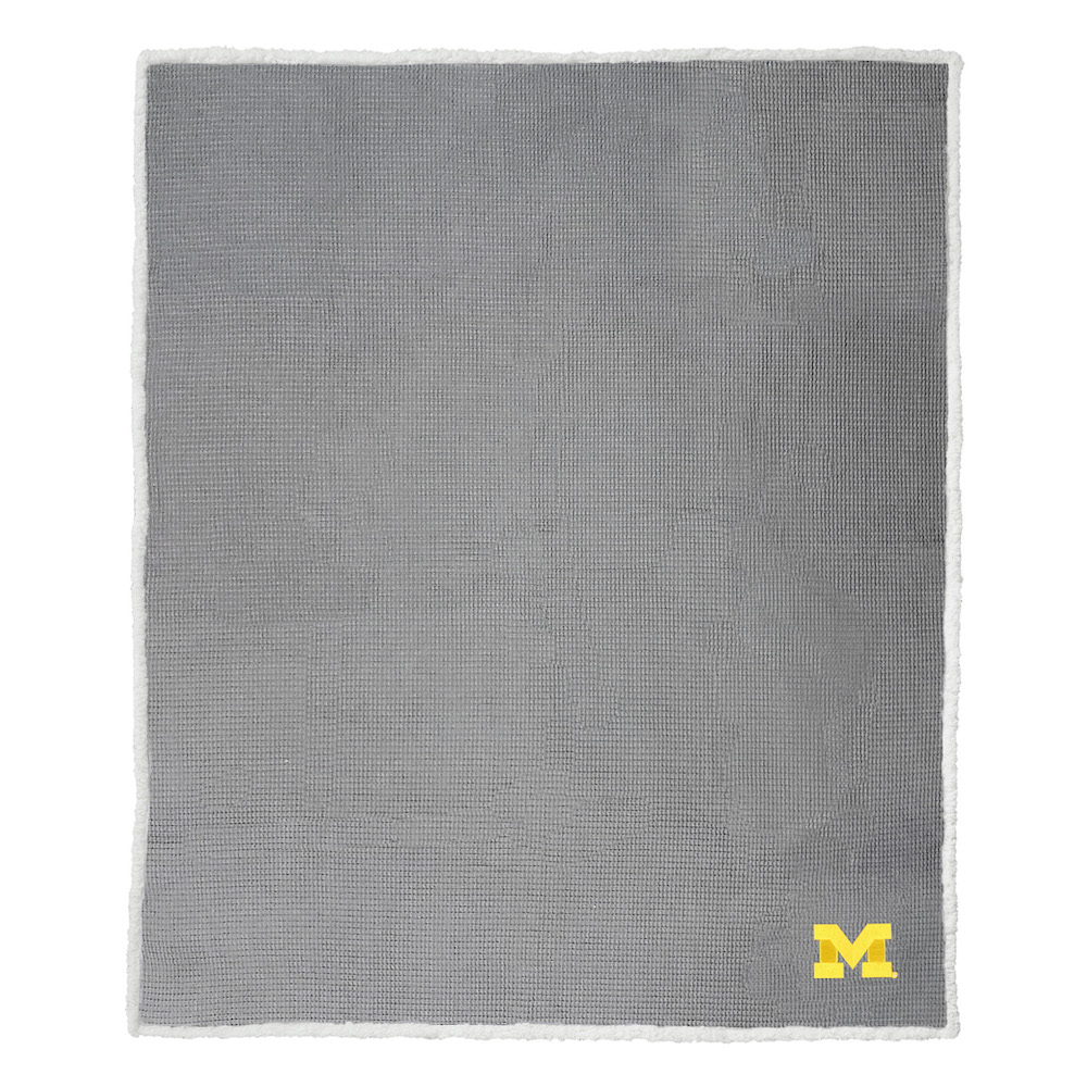 Michigan Wolverines Waffle Sherpa Throw Blanket