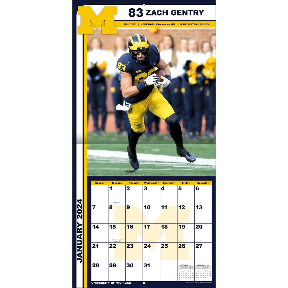 Michigan Wolverines 2025 NCAA Team Wall Calendar