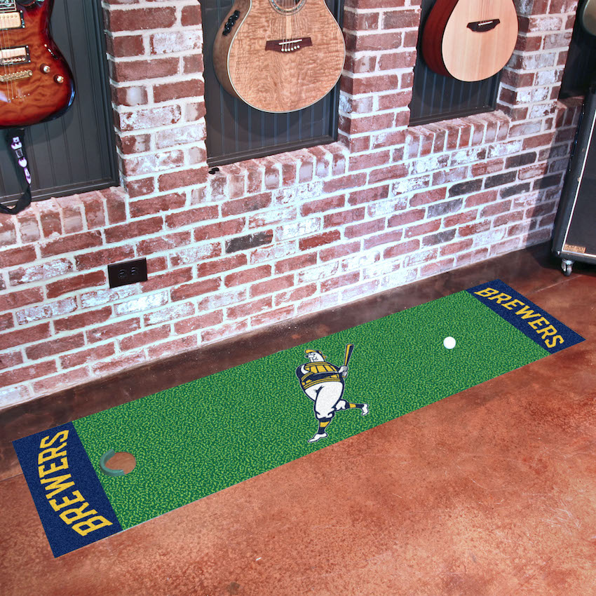 Milwaukee BERNIE BREWER Putting Green Mat 18 x 72