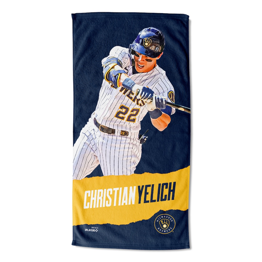 Milwaukee Brewers Christian Yelich 30x60 Beach Towel