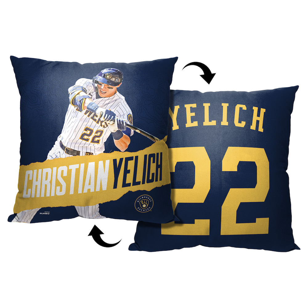 Milwaukee Brewers Christian Yelich Decorative Throw Pillow 18 x 18 inch