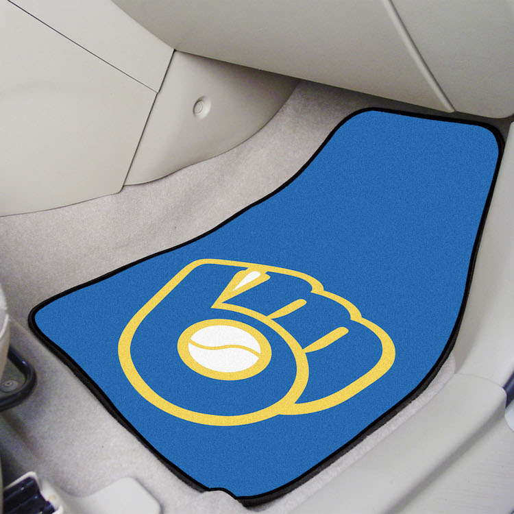 Milwaukee Brewers MB LOGO MB LOGO Car Floor Mats 18 x 27 Carpeted-Pair