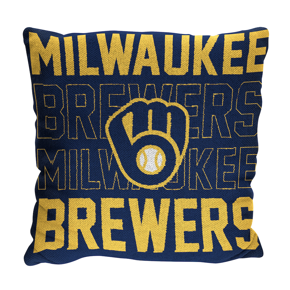 Milwaukee Brewers Stacked 20 x 20 Woven Pillow