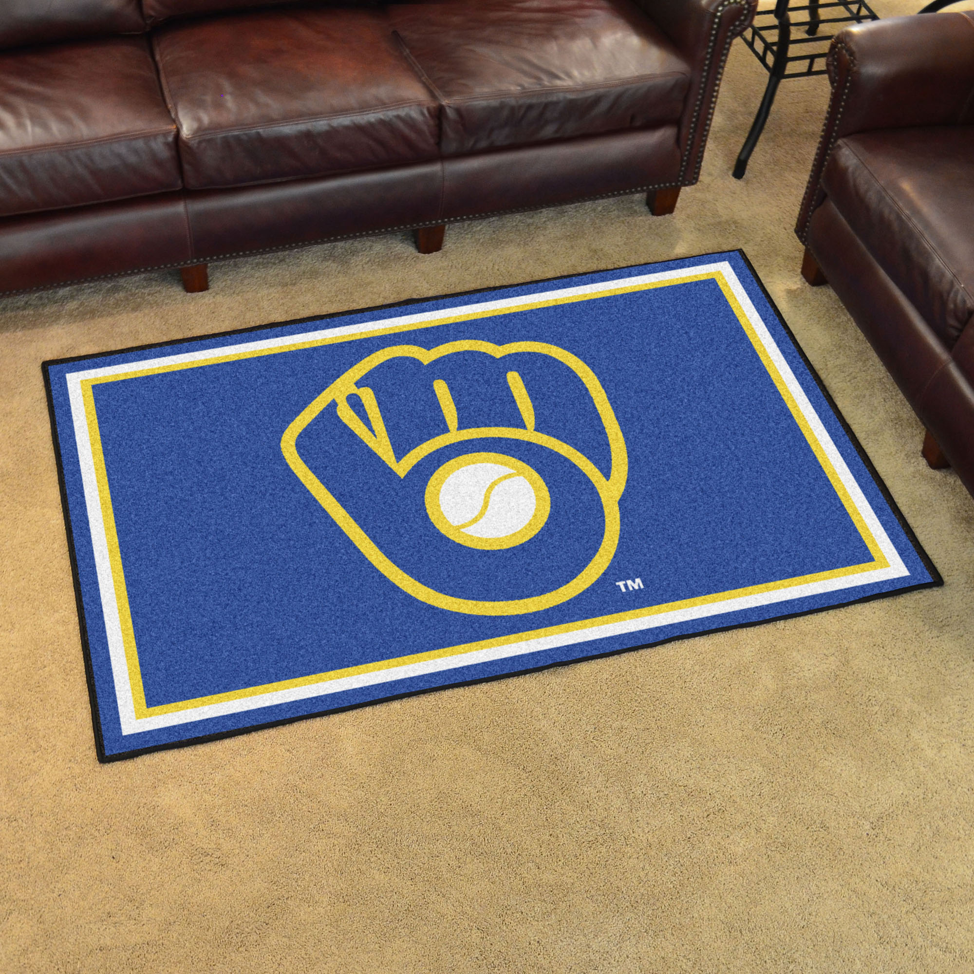 Milwaukee Brewers MB LOGO MB LOGO 4x6 Area Rug