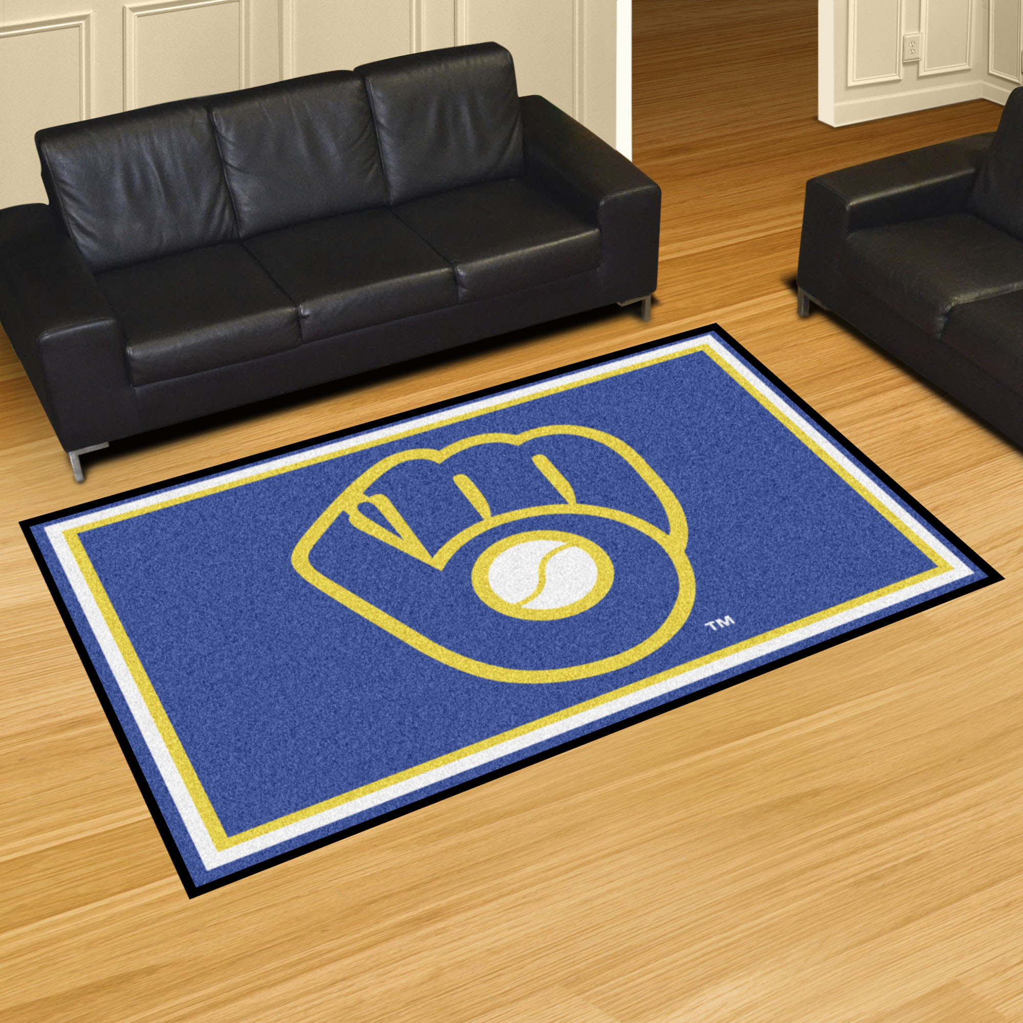 Milwaukee Brewers MB LOGO MB LOGO 5x8 Area Rug