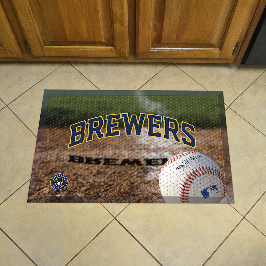 Milwaukee Brewers Ball Style SCRAPER Door Mat