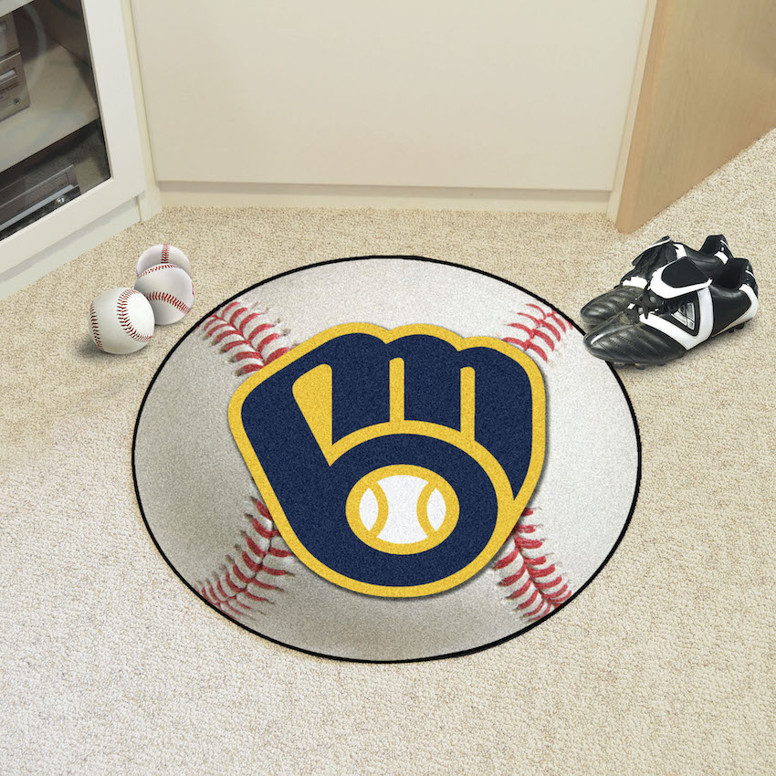 Milwaukee Brewers Round Baseball Mat