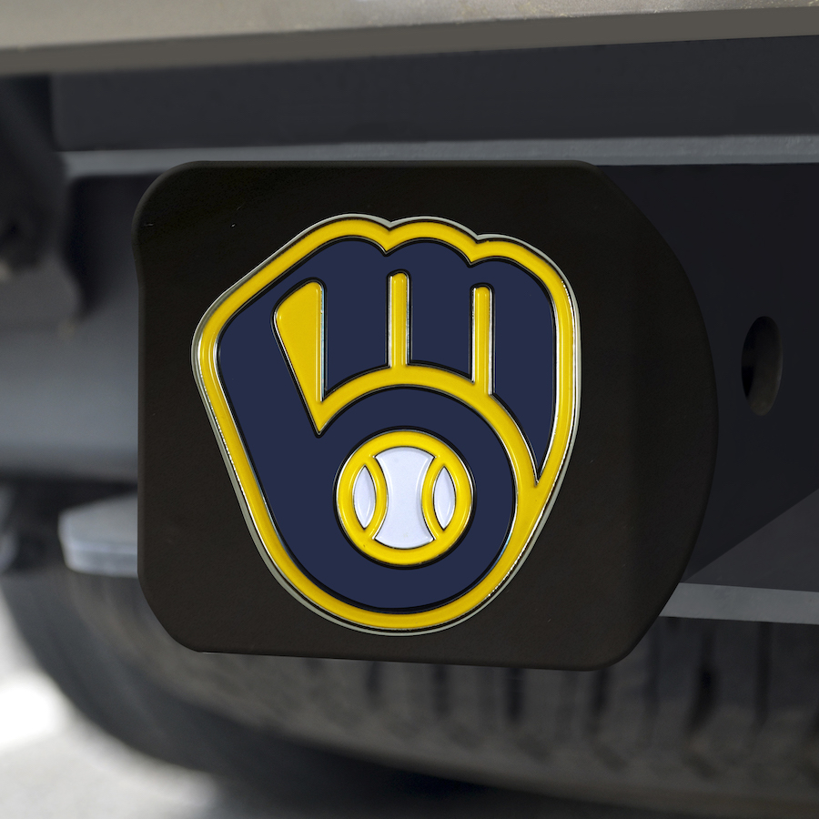 Milwaukee Brewers Black and Color Trailer Hitch Cover