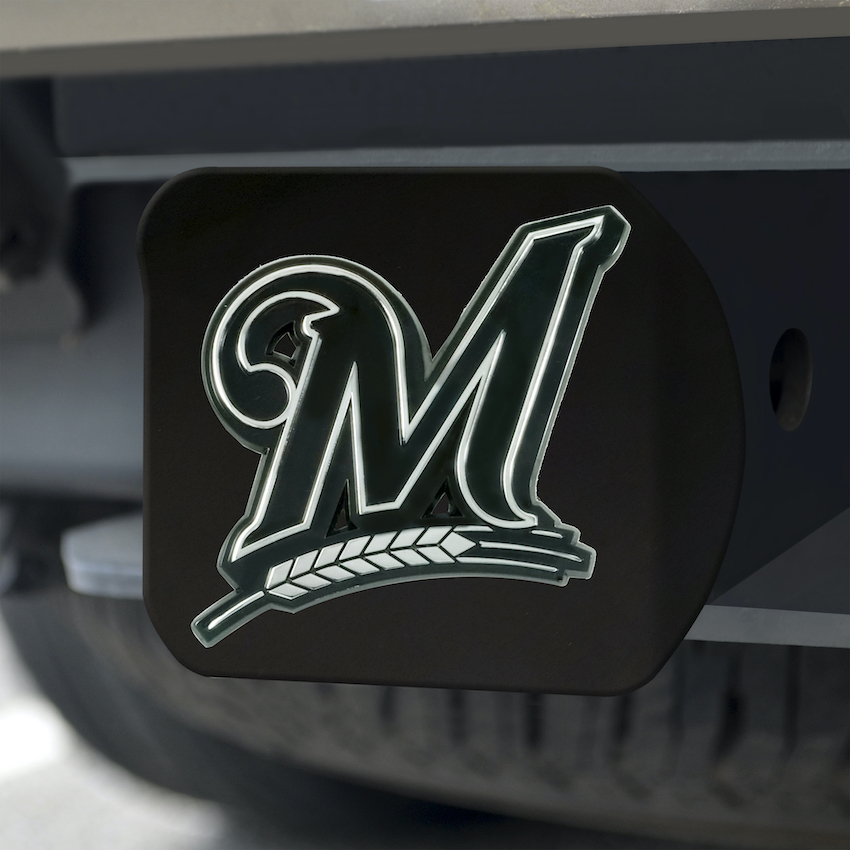 Milwaukee Brewers BLACK Trailer Hitch Cover