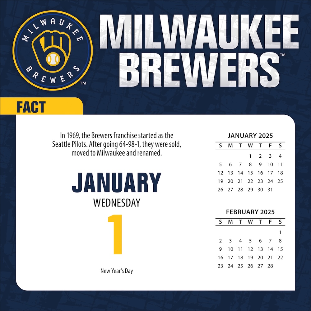 Milwaukee Brewers 2025 MLB Page-A-Day Box Calendar