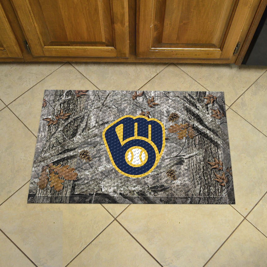 Milwaukee Brewers Camo Style SCRAPER Door Mat