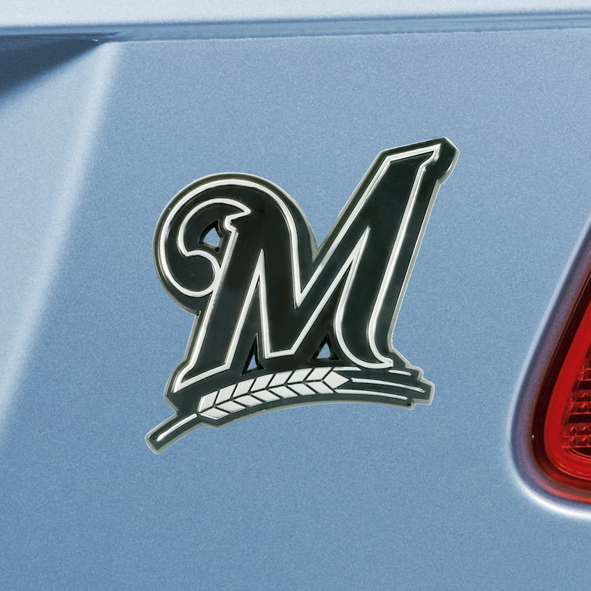 Milwaukee Brewers Chrome Metal Auto Emblem