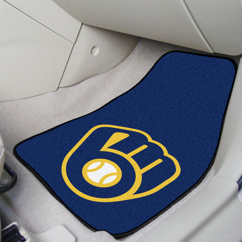 Milwaukee Brewers Car Floor Mats 18 x 27 Carpeted-Pair