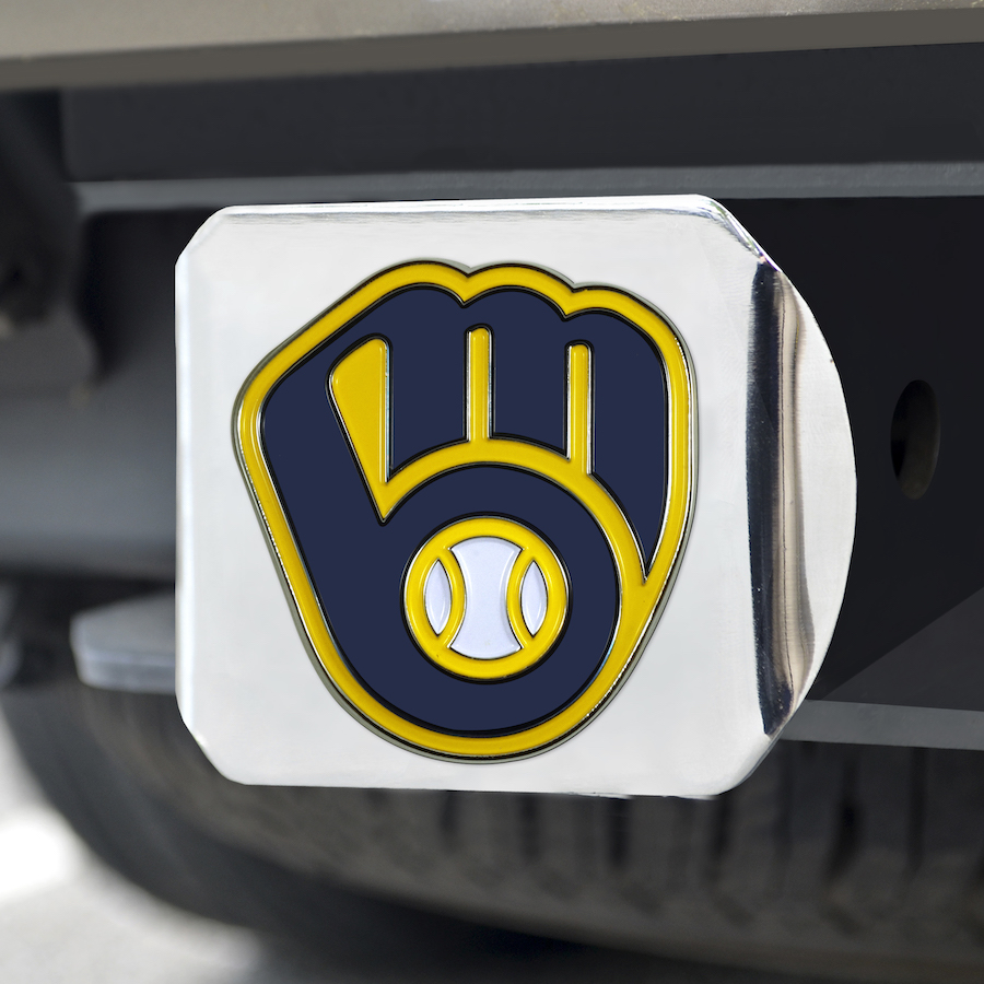 Milwaukee Brewers Color Chrome Trailer Hitch Cover