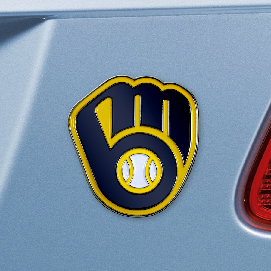 Milwaukee Brewers Color Metal Auto Emblem