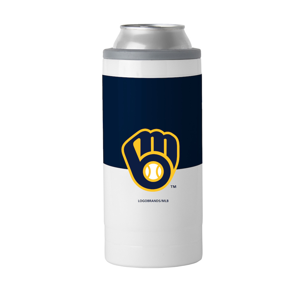 Milwaukee Brewers Colorblock 12 oz. Slim Can Coolie