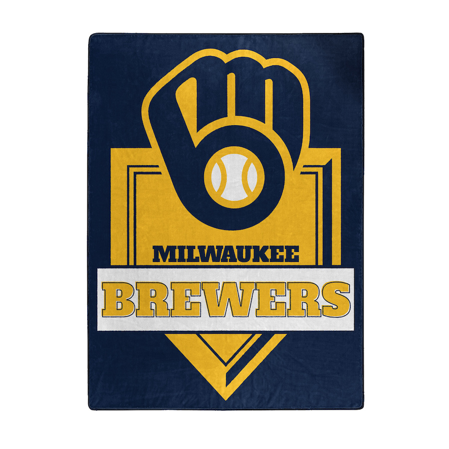 Milwaukee Brewers Large Plush Fleece HOME PLATE 60 x 80 Blanket