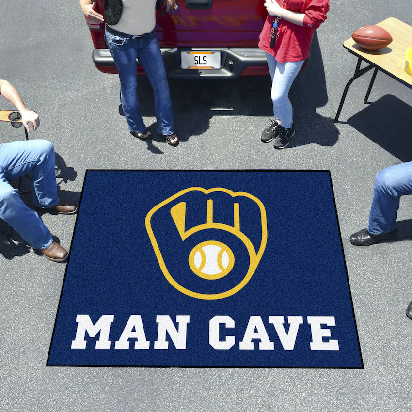 Milwaukee Brewers MAN CAVE TAILGATER 60 x 72 Rug