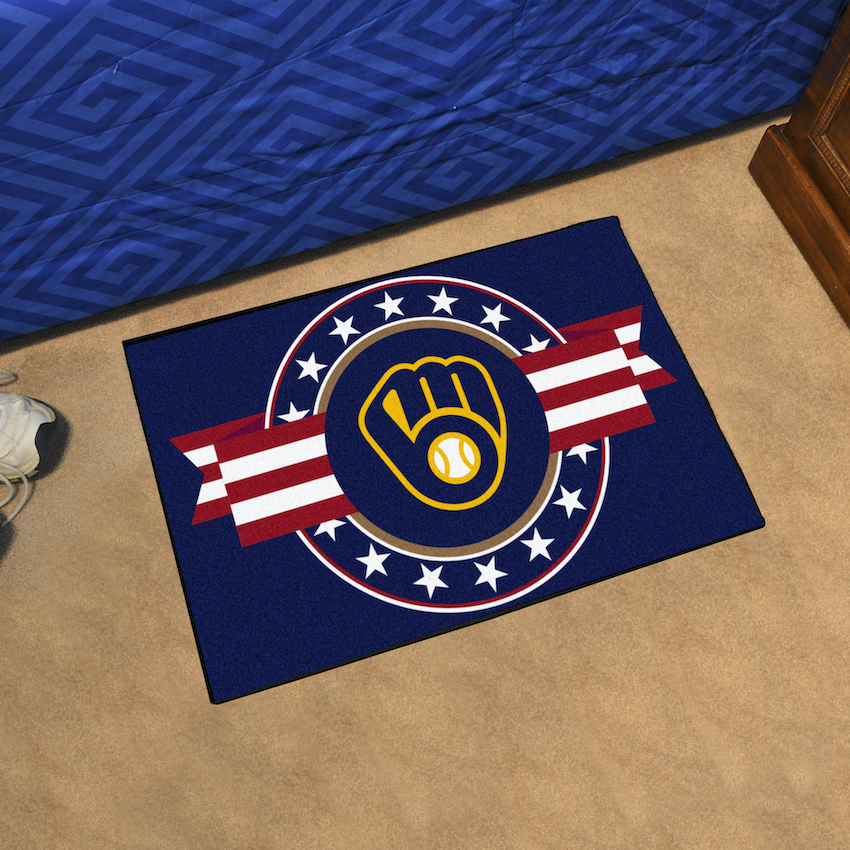 Milwaukee Brewers 20 x 30 PATRIOTIC Starter Floor Mat