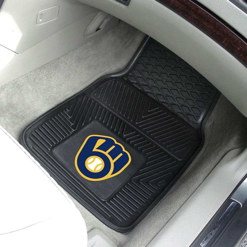 Milwaukee Brewers Car Floor Mats 18 x 27 Heavy Duty Vinyl Pair