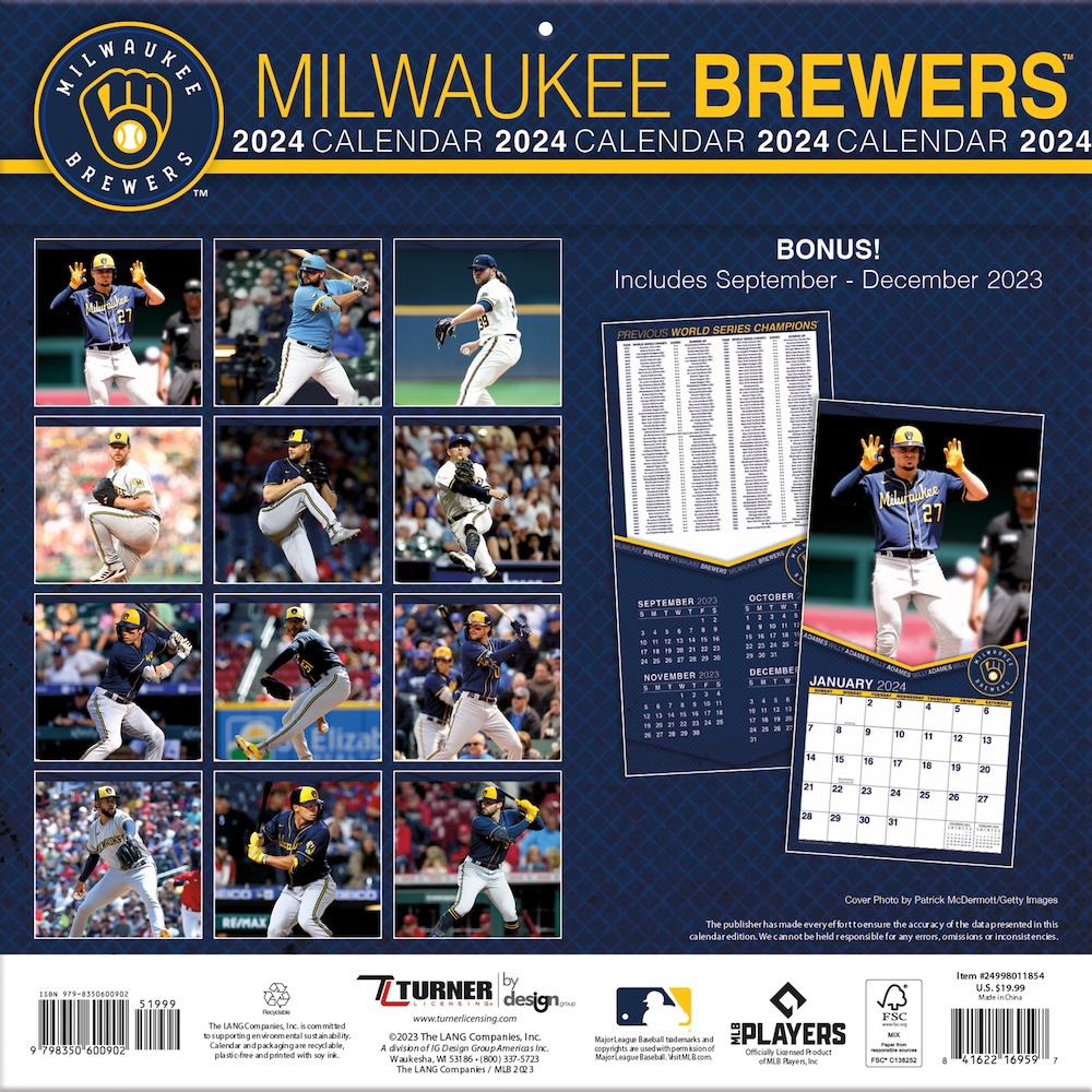 Milwaukee Brewers 2025 MLB Team Wall Calendar