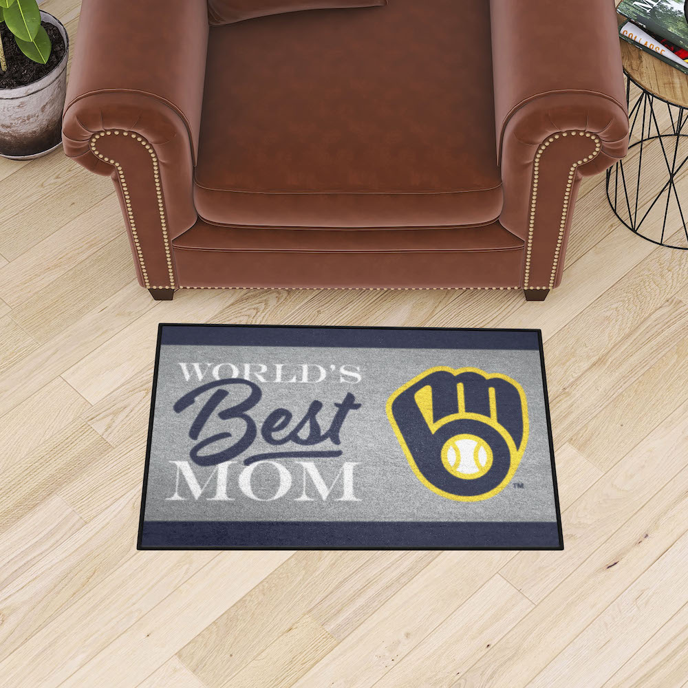 Milwaukee Brewers 20 x 30 WORLDS BEST MOM Floor Mat