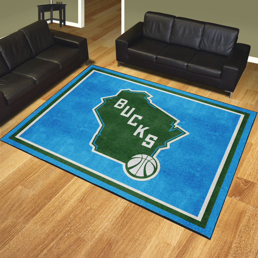 Milwaukee Bucks Ultra Plush 8x10 Area Rug - 2nd Logo