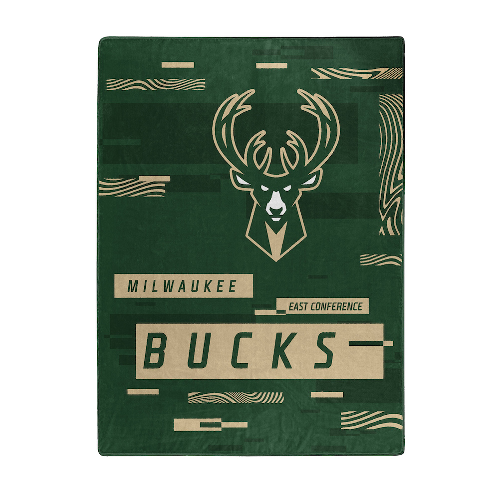 Milwaukee Bucks Large Plush Fleece Raschel Blanket 60 x 80