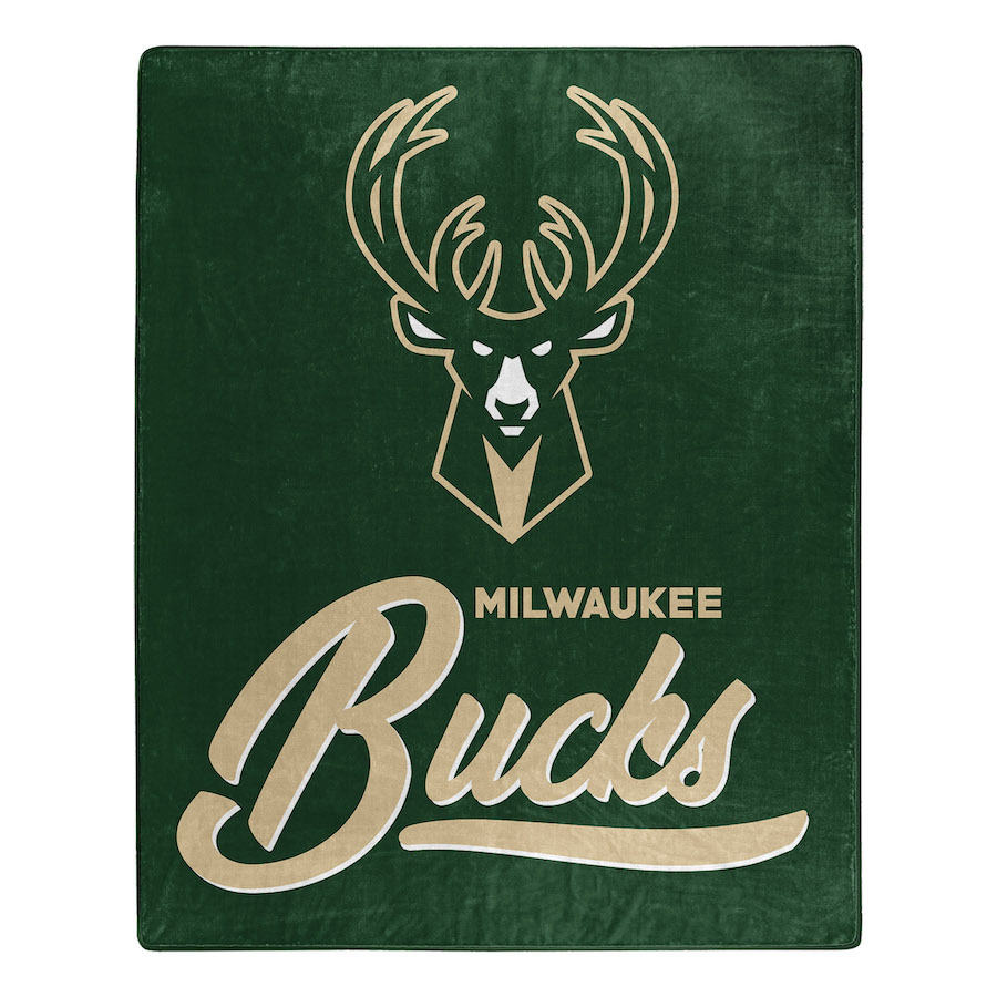 Milwaukee Bucks Plush Fleece Raschel Blanket 50 x 60