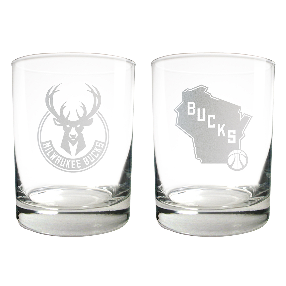 Milwaukee Bucks 2pc Rocks Glass Set