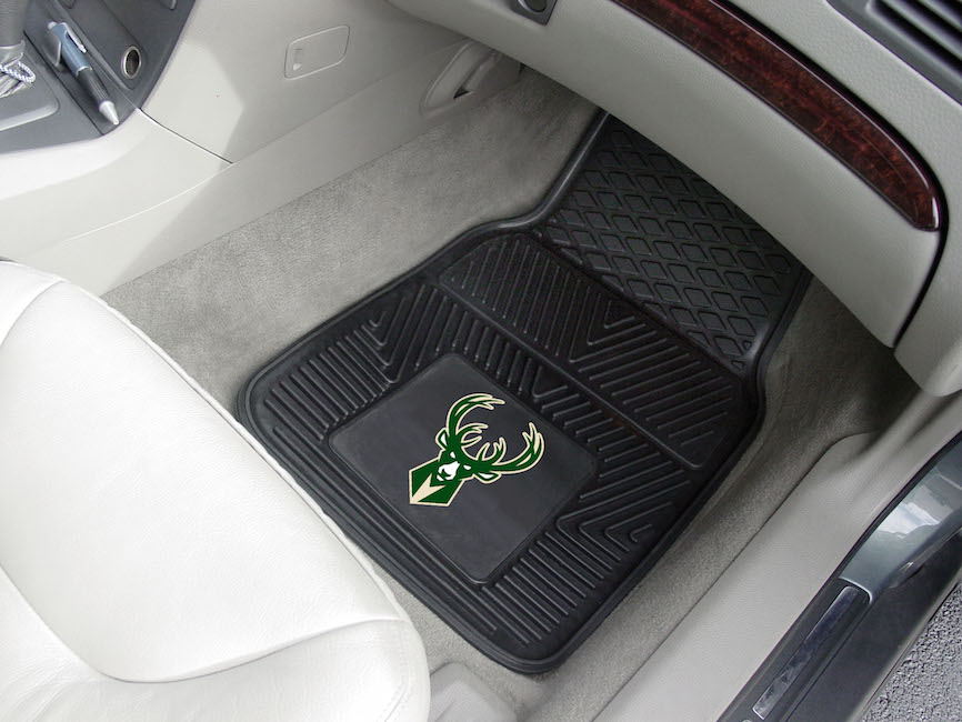 Milwaukee Bucks Car Floor Mats 18 x 27 Heavy Duty Vinyl Pair