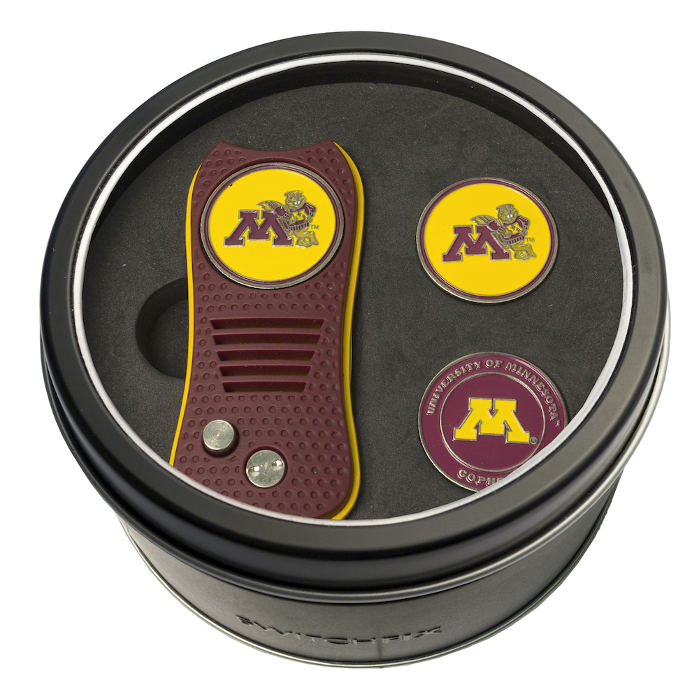 Minnesota Golden Gophers Switchblade Divot Tool and 2 Ball Marker Gift Pack