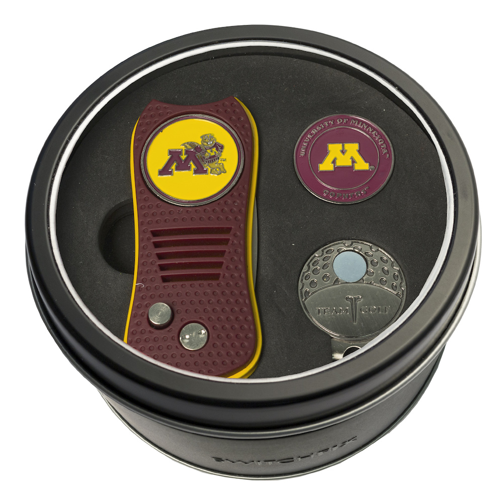 Minnesota Golden Gophers Switchblade Divot Tool Cap Clip and Ball Marker Gift Pack