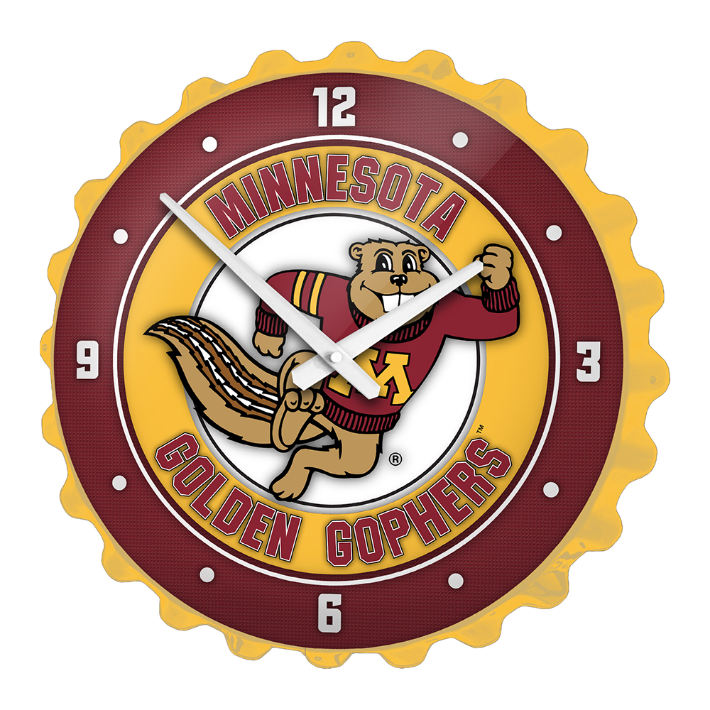 Minnesota Golden Gophers GOLDY Bottle Cap Wall Clock