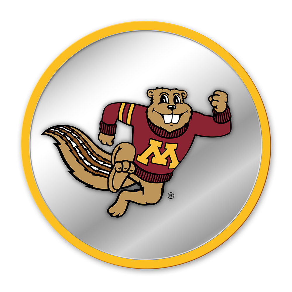 Minnesota Golden Gophers MASCOT Modern Disc Mirrored Wall Sign