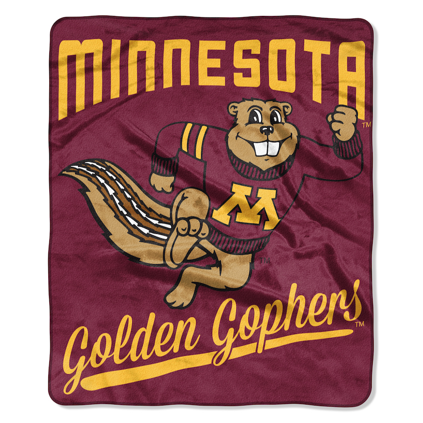 Minnesota Golden Gophers Plush Fleece Raschel Blanket 50 x 60